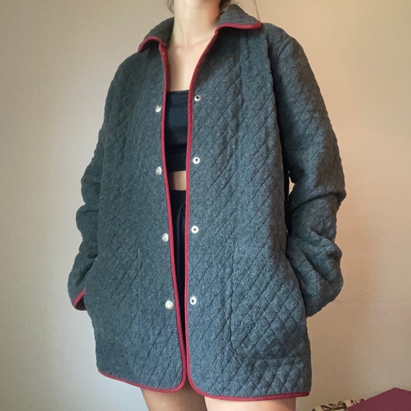 cole B Jackets & Blazers - Reversible Dark Red + Gray Quilted Jacket